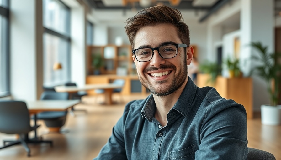 Casual professional man in modern office, venture capital theme.