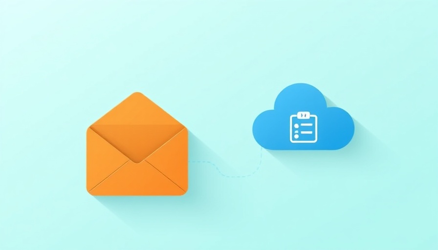 Icons representing automatically save email attachments process