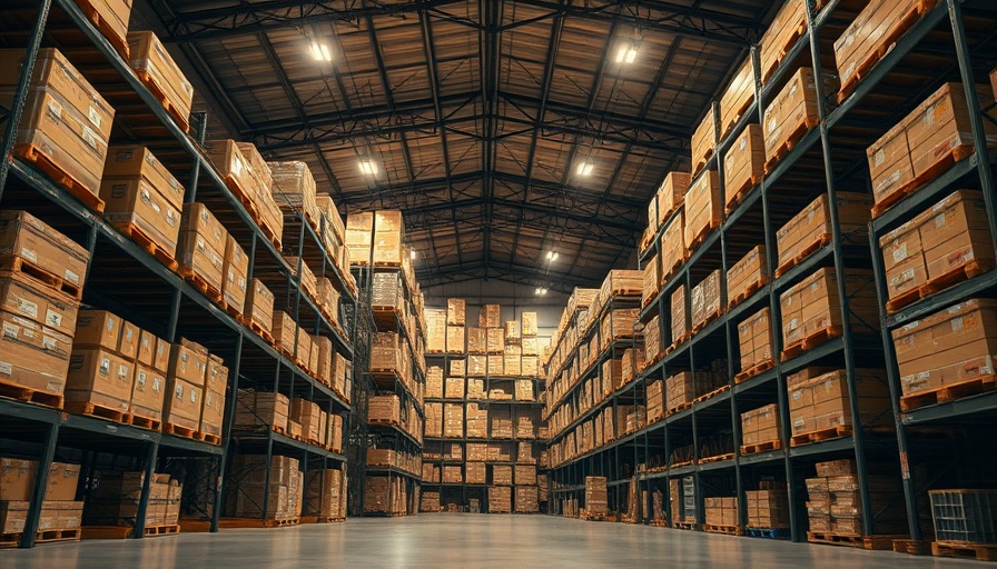 Industrial warehouse with pallets in Kingston Technology storage.