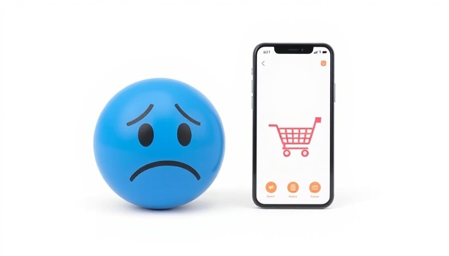 Minimalistic digital advertising concept with sad face emoji.