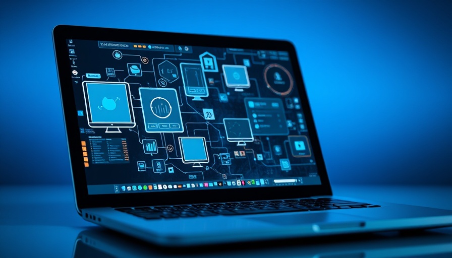 Digital interface showcasing interconnected devices in a futuristic setup, illustrating SolarWinds Acquisition.