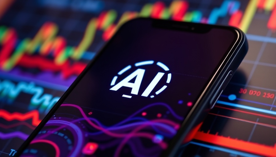 Investigating AI technology concept showing AI logo on a smartphone.