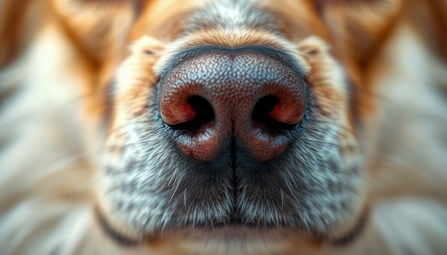 Close-up of a dog's nose, capturing texture and detail.