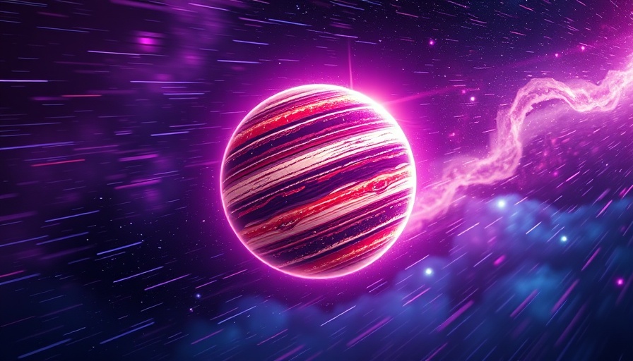 Fastest exoplanet speed illustration with glowing exoplanet racing through space.