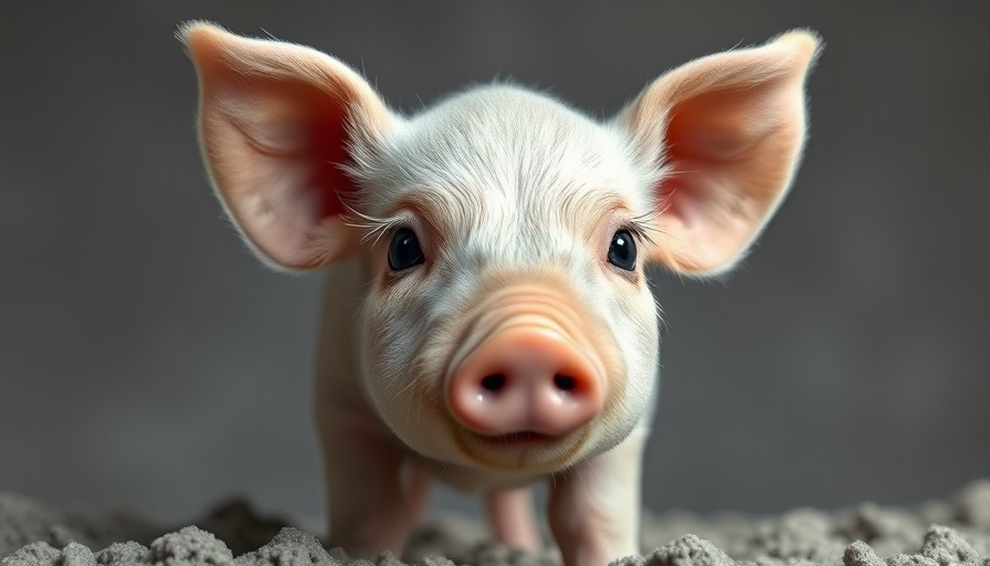 Expressive piglet showcasing AI to interpret animal emotions.