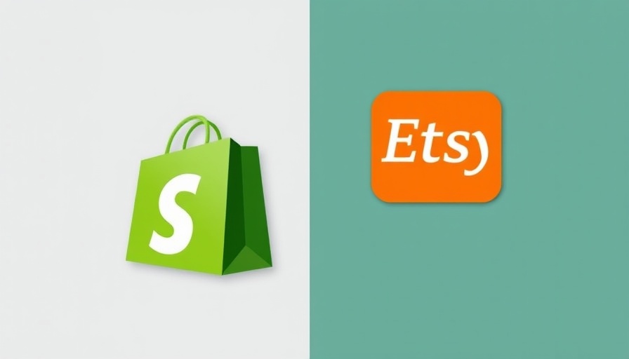 Shopify vs Etsy eCommerce platform logos.