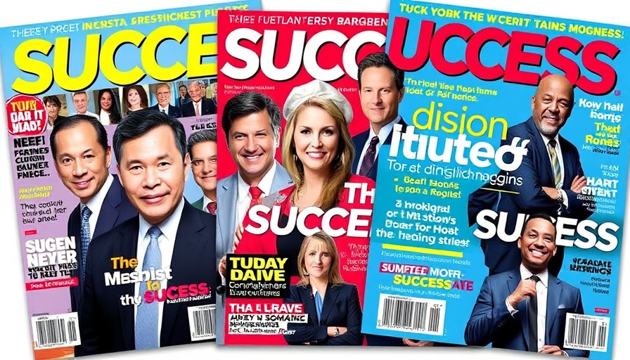 SUCCESS magazine covers showcasing various personalities.