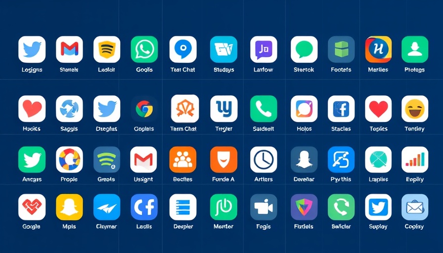 Logos of the best team chat apps for business on a grid.