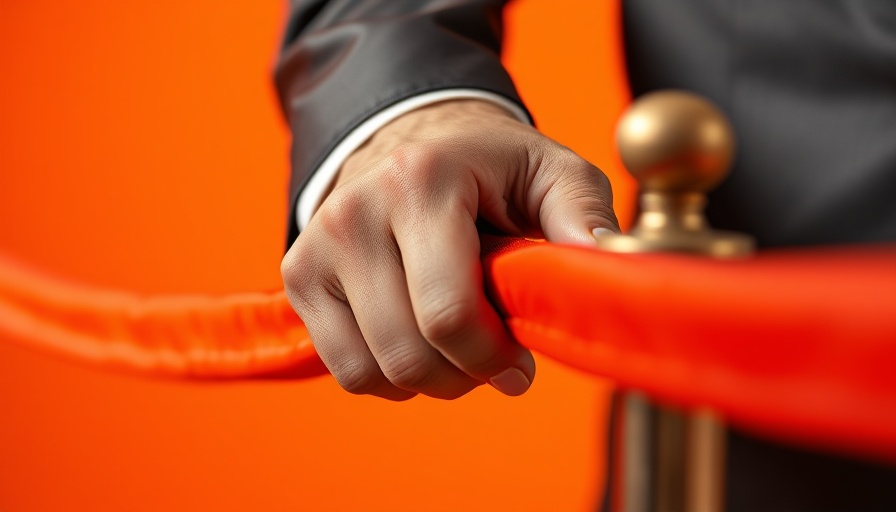 Close-up of a hand handling a velvet rope barrier, Pay-for-Tour Apartment Services
