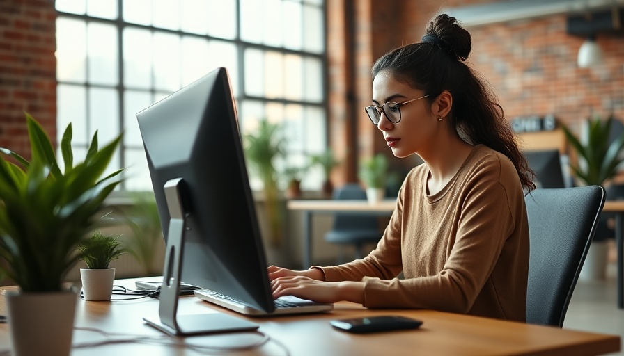 Woman coding in a modern office, representing GFI Software Zebra Systems Partnership.
