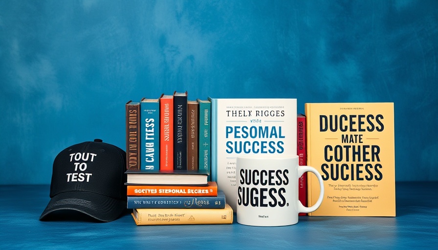 Success starter kit for personal growth on blue background.