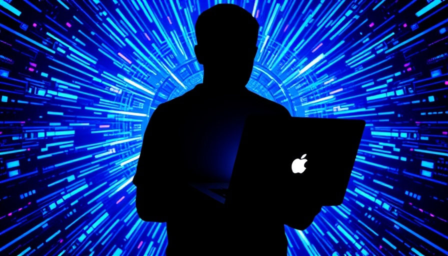 Vibrant digital art of AI privacy risks with laptop hologram.