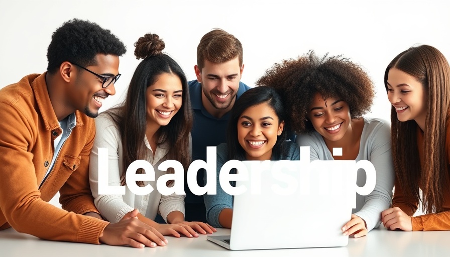 Diverse group learning leadership skills, bright background.