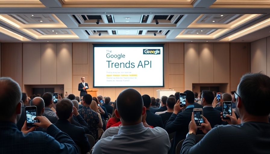 Audience at Google Trends API presentation, capturing the event.