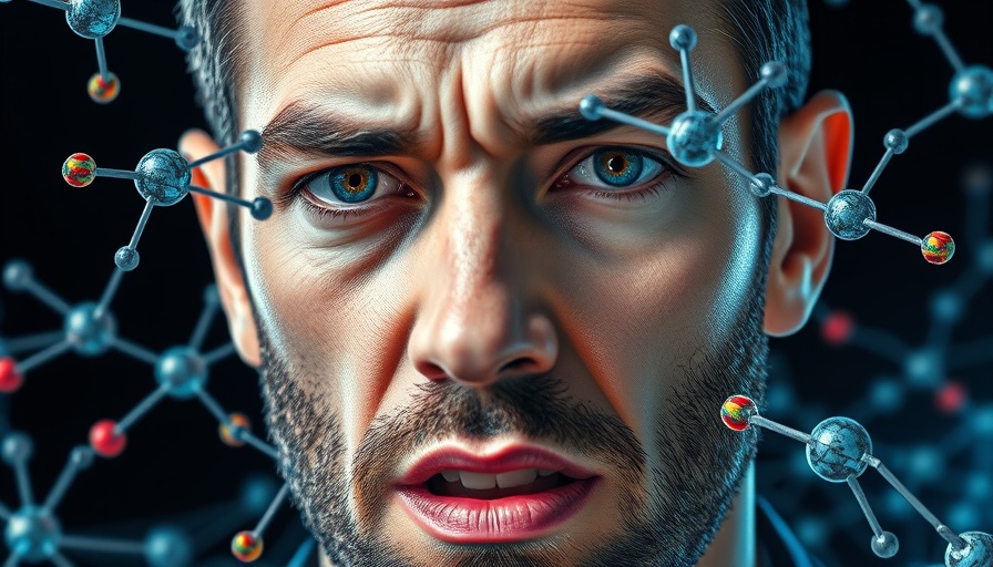 Surreal digital art of a man with molecular structures for FDA AI drug approvals.