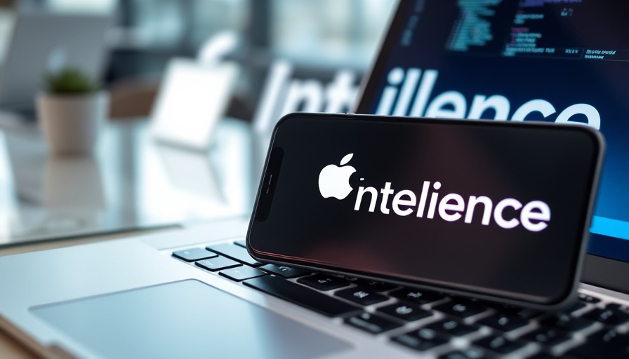 Apple AI answer engine development showcased on laptop and smartphone.