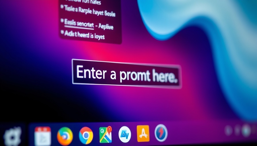 Close-up of input box with digital app icons, AI prompts beyond content creation.