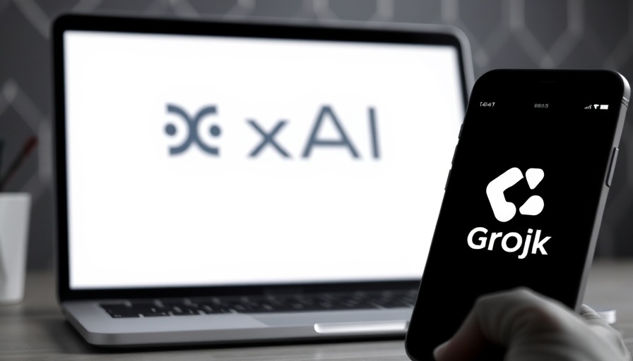 xAI logo and Grok app on devices, symbolizing xAI co-founder departure.