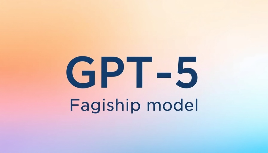 Modern graphic of GPT-5 AI flagship model update on colorful background.