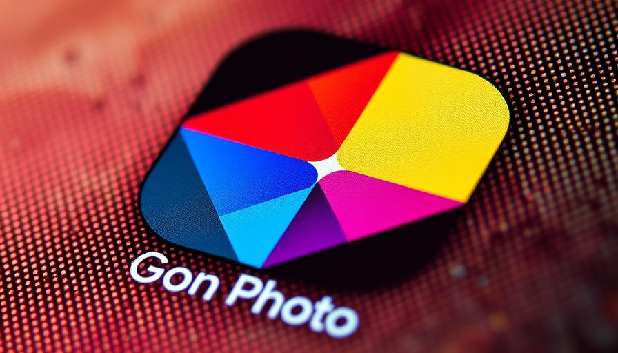 Google Photos app icon close-up on screen for video generation feature