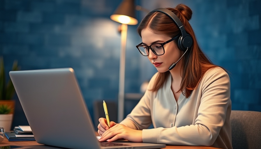 Focused AI Analyst for Enterprise Finance working on laptop in home office.