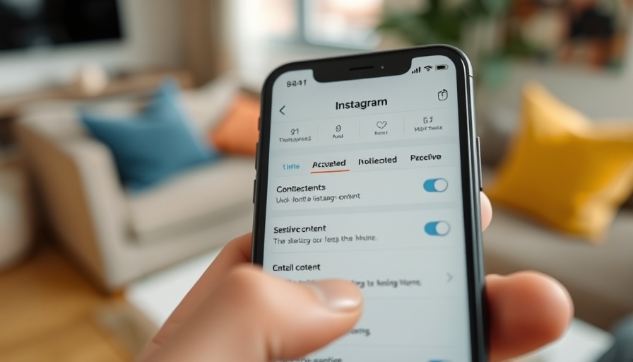 Navigating Instagram sensitive content settings on smartphone.