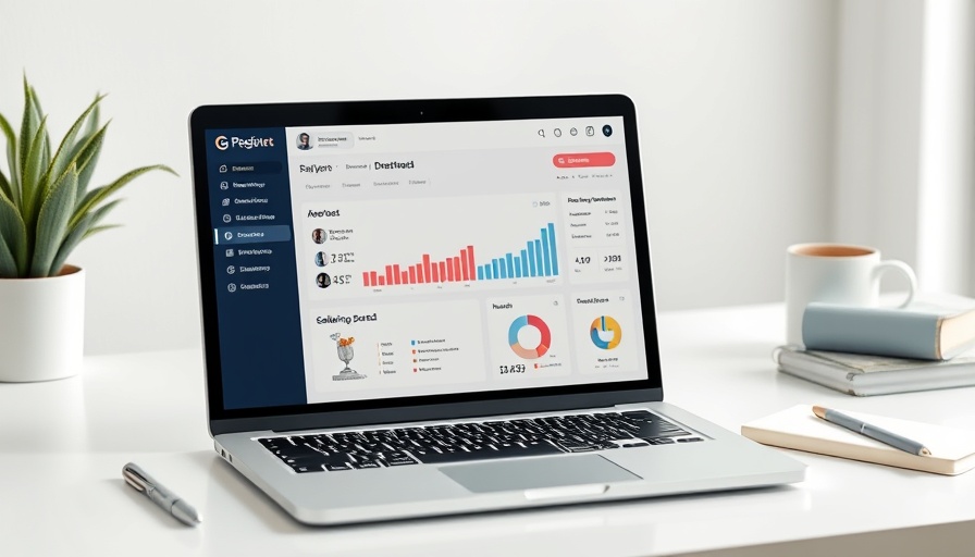 AI agent for e-commerce dashboard on laptop screen, enhancing seller performance.