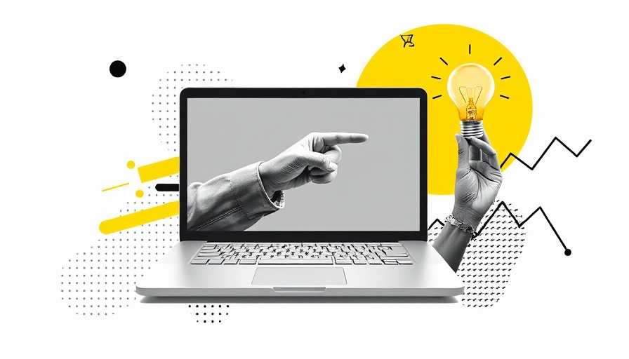 Creative collage showing hands and laptop, organic traffic decline concept.
