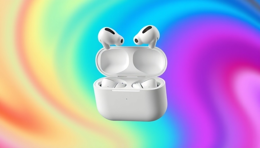 Apple AirPods Pro 3 with open case on colorful background showcasing features