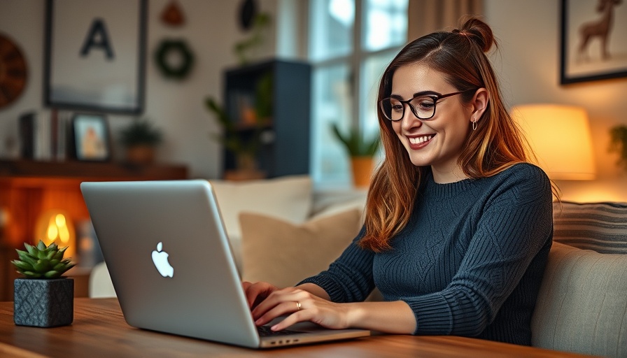 Young woman in cozy setting working on laptop.