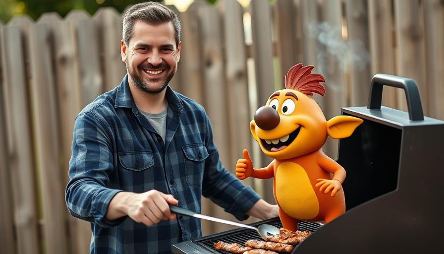 Man grills cartoon figure, discussing Sora 2 copyright issues.