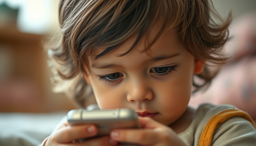Child using smartphone, concept of ChatGPT for Toddlers.