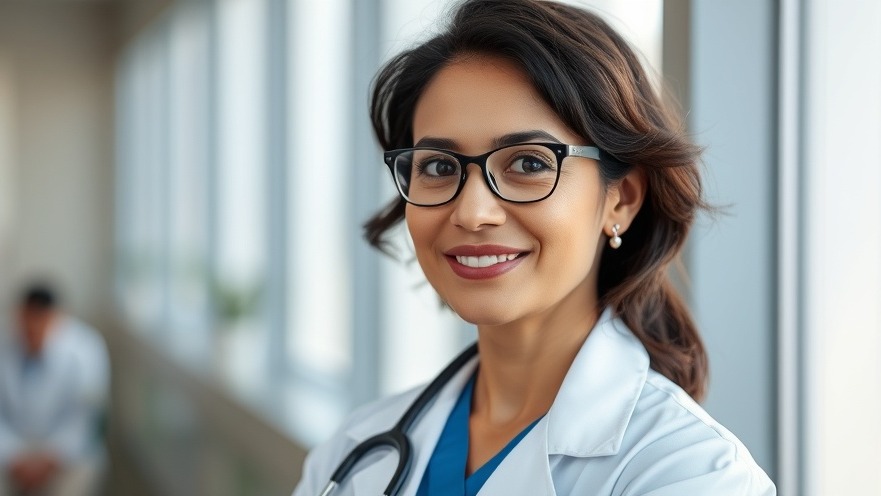 Middle-aged Hispanic female doctor highlights Latino voter trends in South Texas politics.