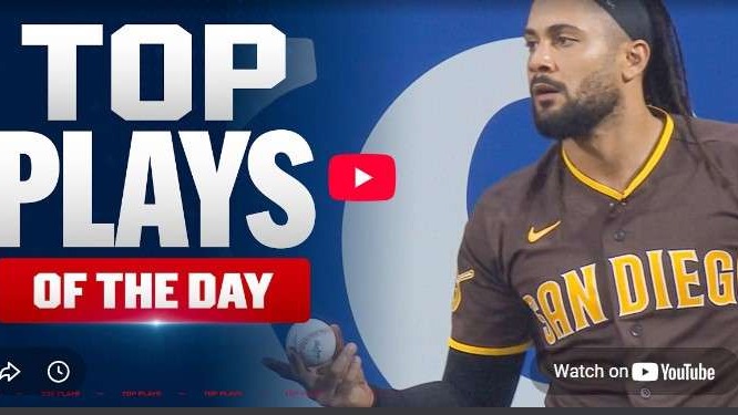 Incredible Fernando Tatis Jr. Catch featured in top plays snapshot.