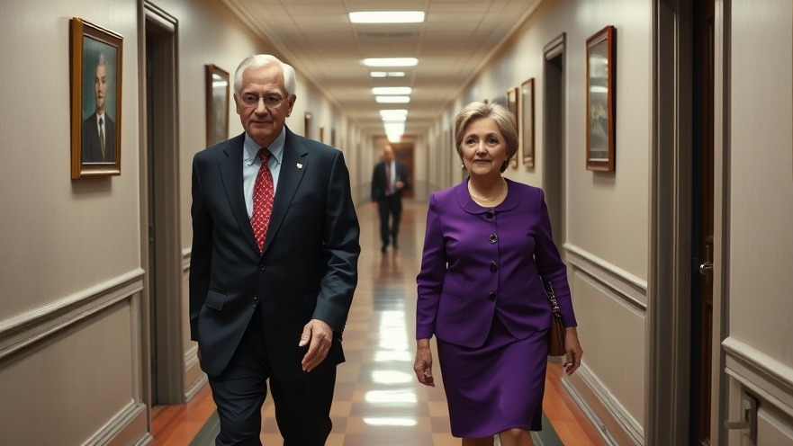 Bill and Hillary Clinton walking in Capitol Hill, highlighting national political news.
