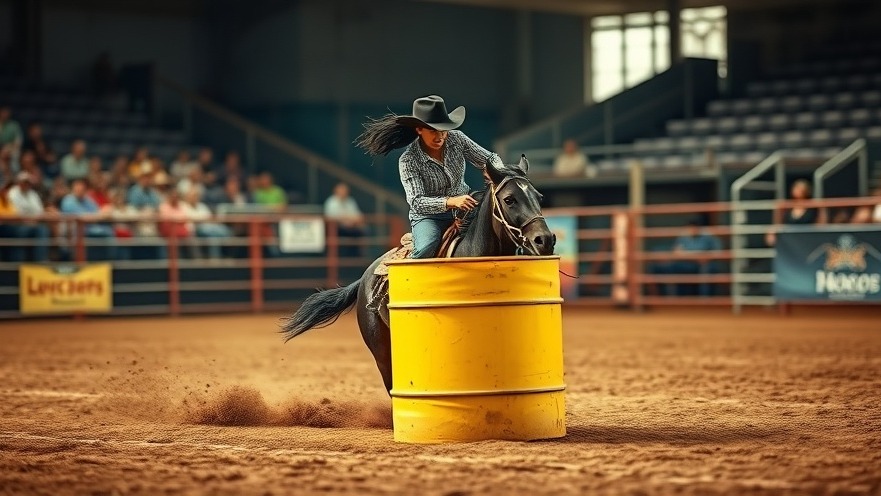 Black female barrel racer showcasing speed at San Antonio youth rodeo event.