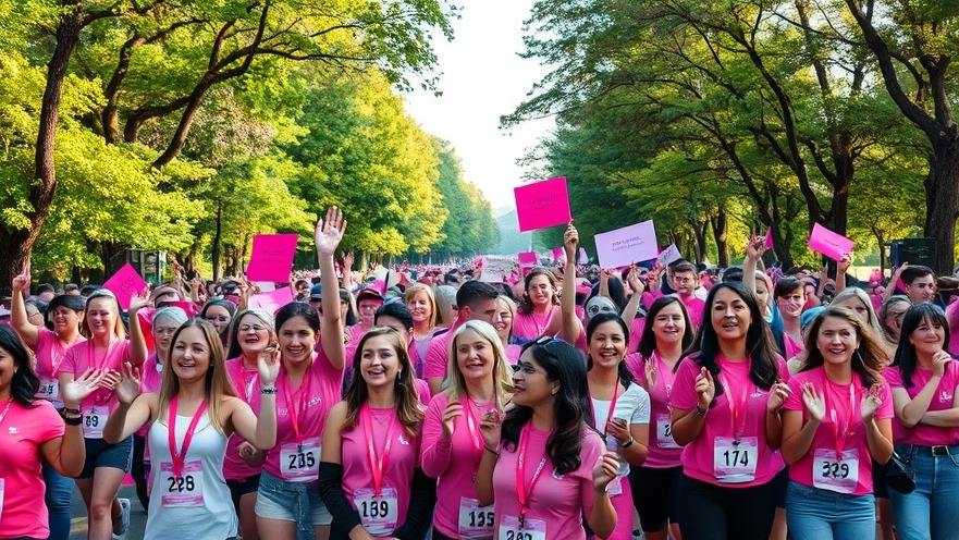 Vibrant breast cancer awareness event in Pflugerville, celebrating early screening in diverse communities.