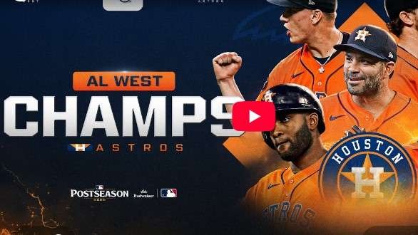 Astros AL West title celebration with team collage