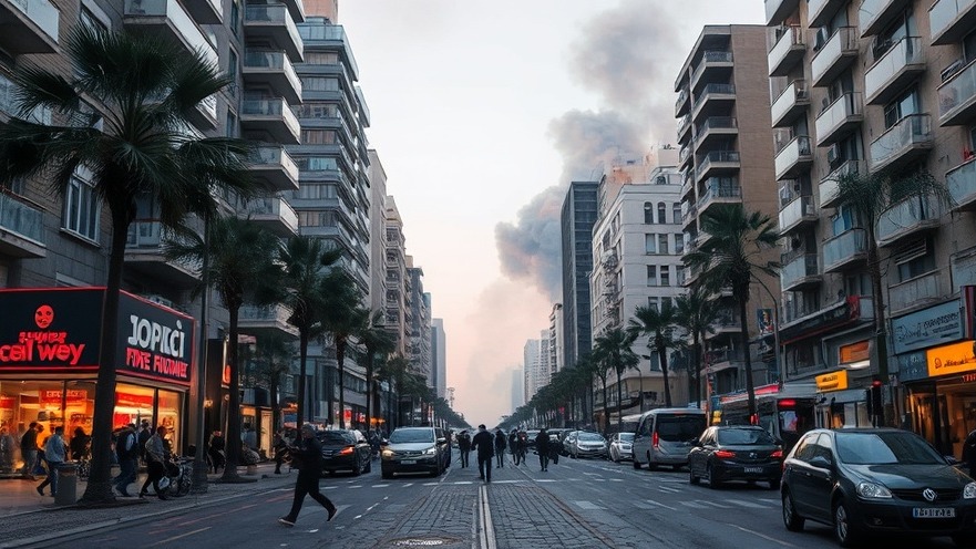 Explosions in downtown Tel Aviv related to breaking news and current events in the world.