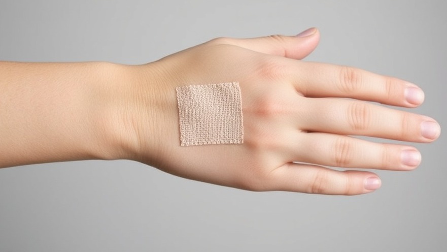 Bandage on hand showcasing wound healing technology in personalized medicine.