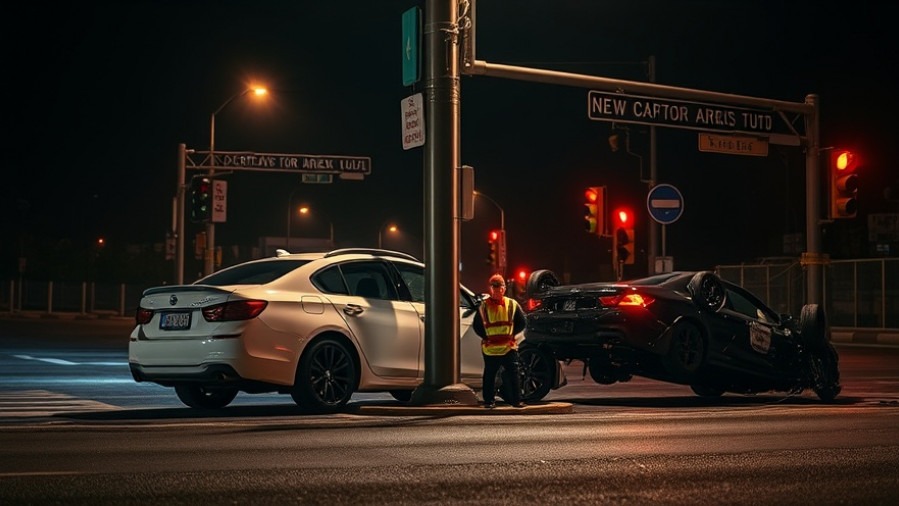 Dramatic San Antonio crash scene with damaged cars, highlighting traffic safety in Bexar County.