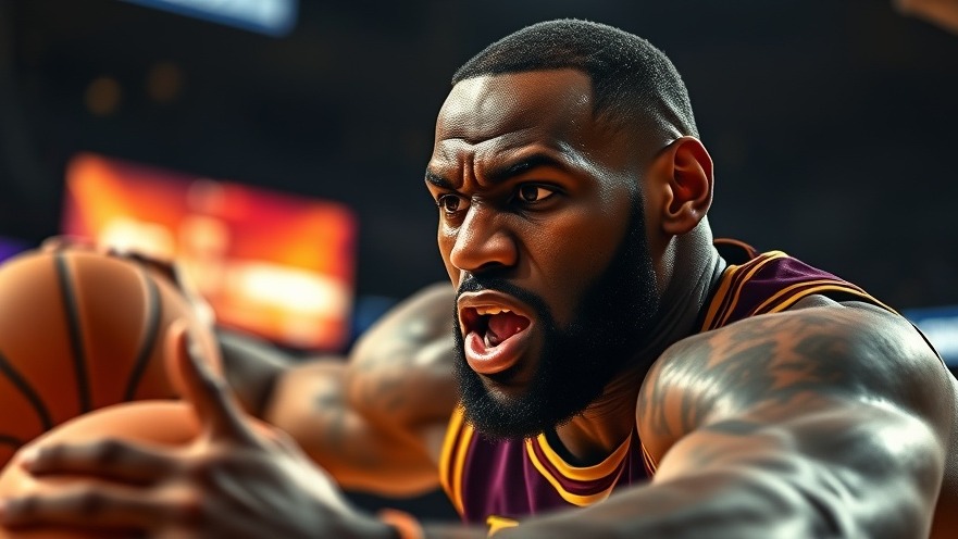 LeBron James driving to the basket during intense NBA playoffs action.