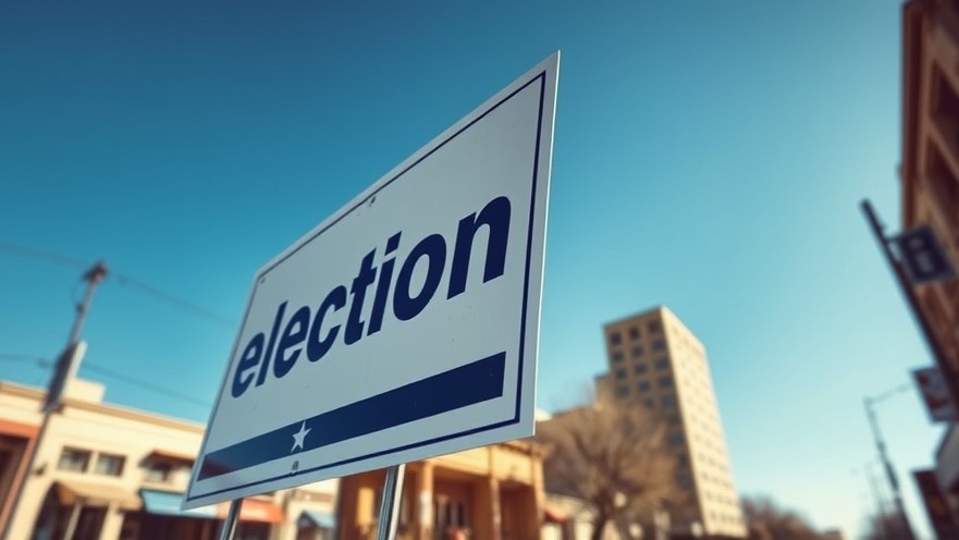 Crisp election sign under a blue sky, highlighting the latest news in Dallas.