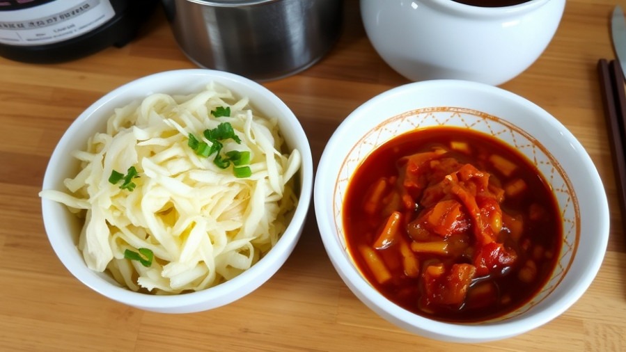 Bowls of sauerkraut and kimchi, natural sleep remedies for older adults.