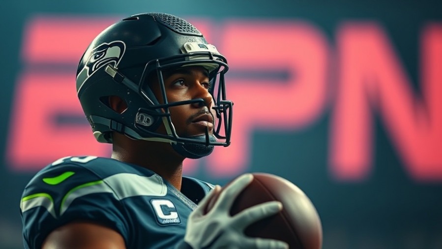 Seattle Seahawks player in cinematic photo, reflecting on NFL draft rumors and fantasy football picks.