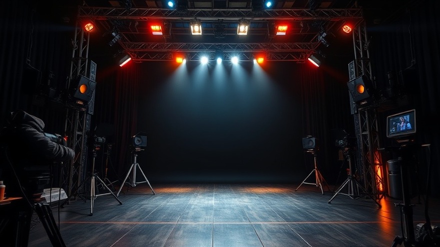 Film auditions in Houston with a movie stage, lighting, and cameras.