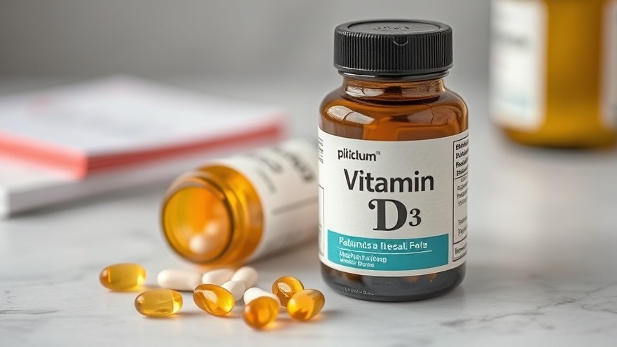Vitamin D3 pills promoting an Austin healthy lifestyle and wellness news.