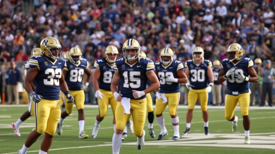 Notre Dame football players in action during college football playoff discussions.