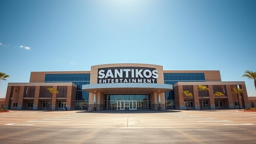 San Antonio business exterior of Santikos Entertainment theater on sunny day