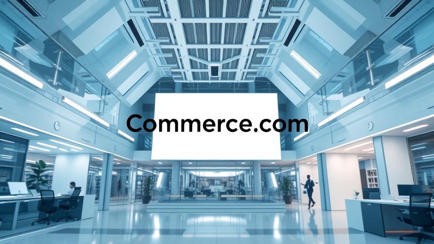 Commerce.com logo in a modern office, highlighting e-commerce competitive analysis and market position.